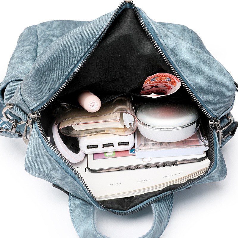 Női bojtos hátizsák – Nagy kapacitás, Városi minimalista stílus, PU anyag, cipzáras zárás, vízálló, belső rejtett zseb és ID-kártyatartó