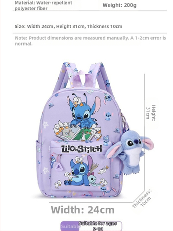 Stitch crtani ruksak, veliki kapacitet, lagan, najlon, vodootporan, otporan na habanje, naramenice s zračnim jastučićem