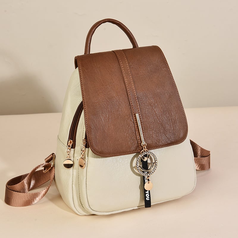 Női PU hátizsák, városi egyszerű stílus, tavasz 2025 kiadás, vízálló és lopás elleni védelem, poliészter bélés, cipzáros nyitás, belső zsebek zipzárral és telefon számára.