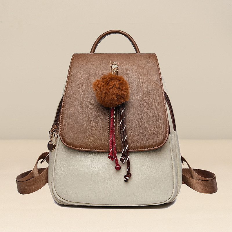 Női PU hátizsák, városi egyszerű stílus, tavasz 2025 kiadás, vízálló és lopás elleni védelem, poliészter bélés, cipzáros nyitás, belső zsebek zipzárral és telefon számára.