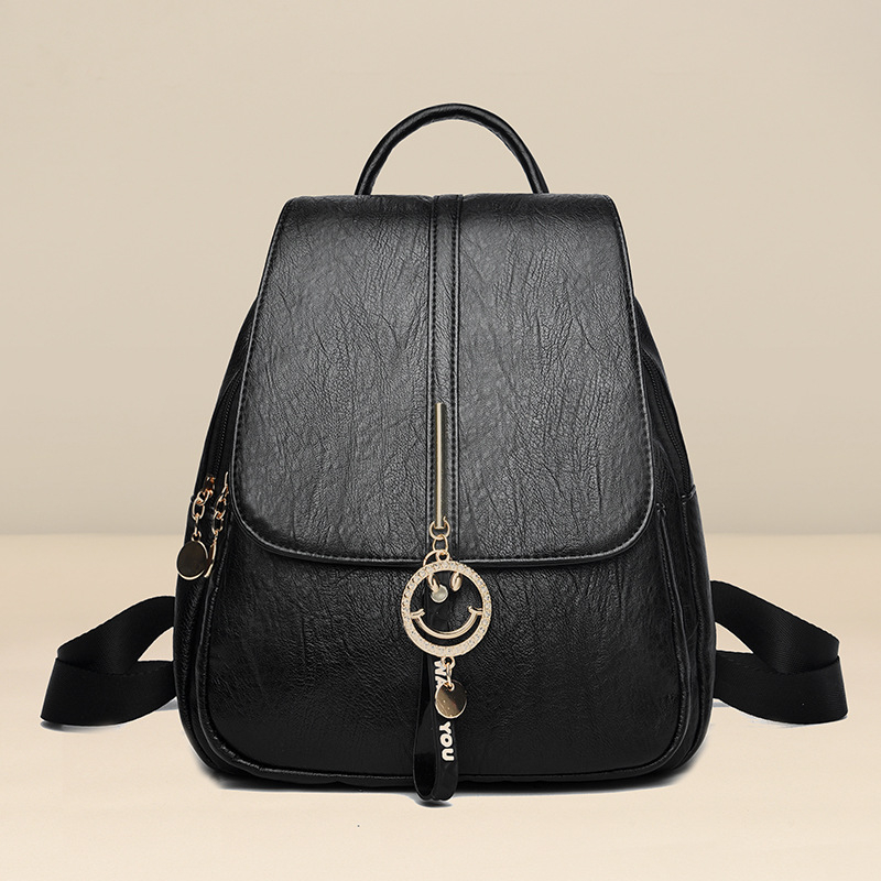 Női PU hátizsák, városi egyszerű stílus, tavasz 2025 kiadás, vízálló és lopás elleni védelem, poliészter bélés, cipzáros nyitás, belső zsebek zipzárral és telefon számára.