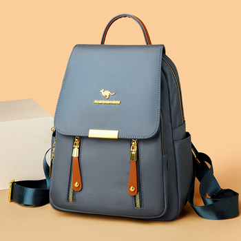 Feishun hátizsák fedéllel, PU vízálló, városi stílus, poliészter belső bélés; belső zsebek: telefonzseb, rejtett cipzáras zseb, dokumentumzseb