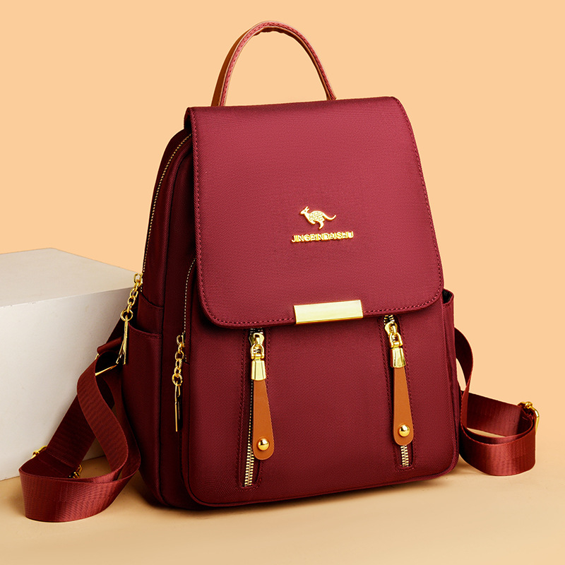 Feishun hátizsák fedéllel, PU vízálló, városi stílus, poliészter belső bélés; belső zsebek: telefonzseb, rejtett cipzáras zseb, dokumentumzseb