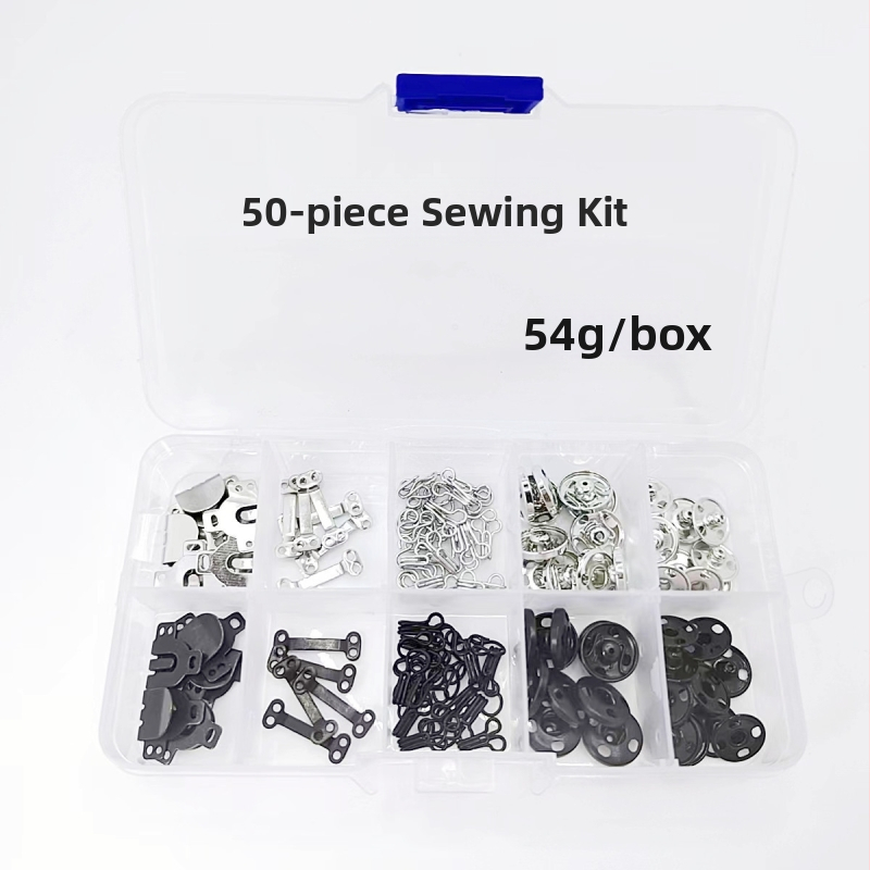 PHIA HARDWARE Metaliniai užsegimai drabužiams, remonto rinkinys 100 vnt., rankomis siūtas; tinka džinsams, drabužiams ir aksesuarams