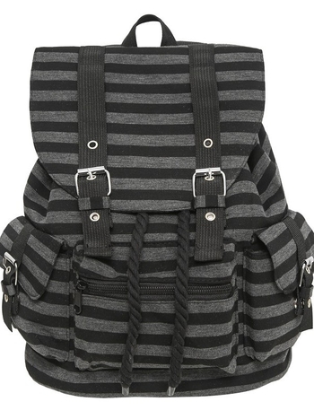 Σακίδιο πλάτης με ριγέ καπάκι, ρετρό casual στυλ, αδιάβροχο, χωρητικότητα έως 20 L, κατάλληλο για 8 ιντσών φορητό, νάιλον με επένδυση πολυεστέρα, κορεάτικου πανεπιστημίου στυλ