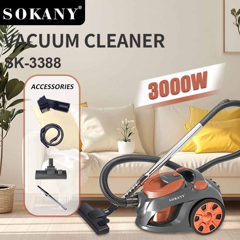 Kućni prijenosni ručni usisavač — vertikalni dizajn, suho čišćenje, snaga 3000 W, duljina kabela oko 5 m