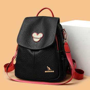 Marhabőr mintás hátizsák, valódi bőr, városi egyszerű stílus, többfunkciós utazásokhoz, belső cipzáras rekesz, telefon- és személyi igazolvány zsebek