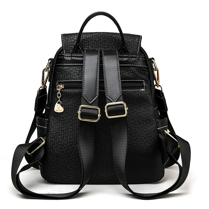 Marhabőr mintás hátizsák, valódi bőr, városi egyszerű stílus, többfunkciós utazásokhoz, belső cipzáras rekesz, telefon- és személyi igazolvány zsebek