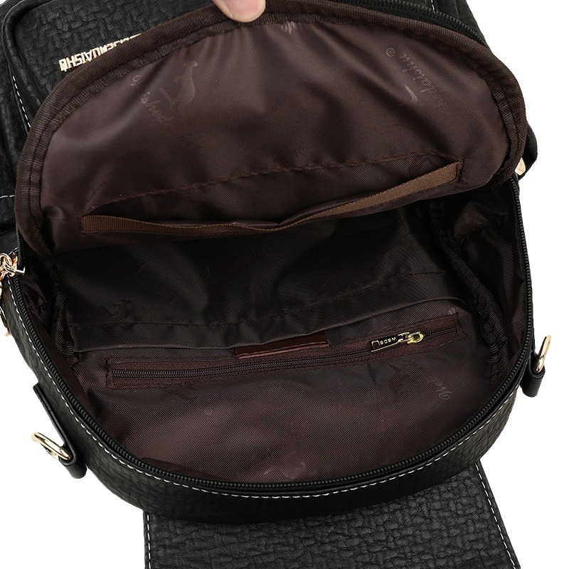 Marhabőr mintás hátizsák, valódi bőr, városi egyszerű stílus, többfunkciós utazásokhoz, belső cipzáras rekesz, telefon- és személyi igazolvány zsebek