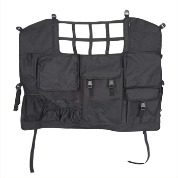 Τσάντα εσωτερικής αποθήκευσης για Jeep Wrangler JK/JL (07–19) — δίκτυο αποθήκευσης πίσω καθίσματος, οργανωτής αποσκευών, ύφασμα 600D Oxford