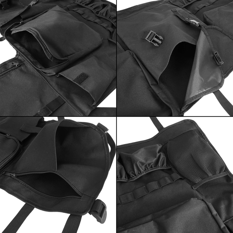 Jeep Wrangler JK/JL számára készült belső tároló táska (07–19) — hátsó üléses poggyász háló, szervező, anyag 600D Oxford