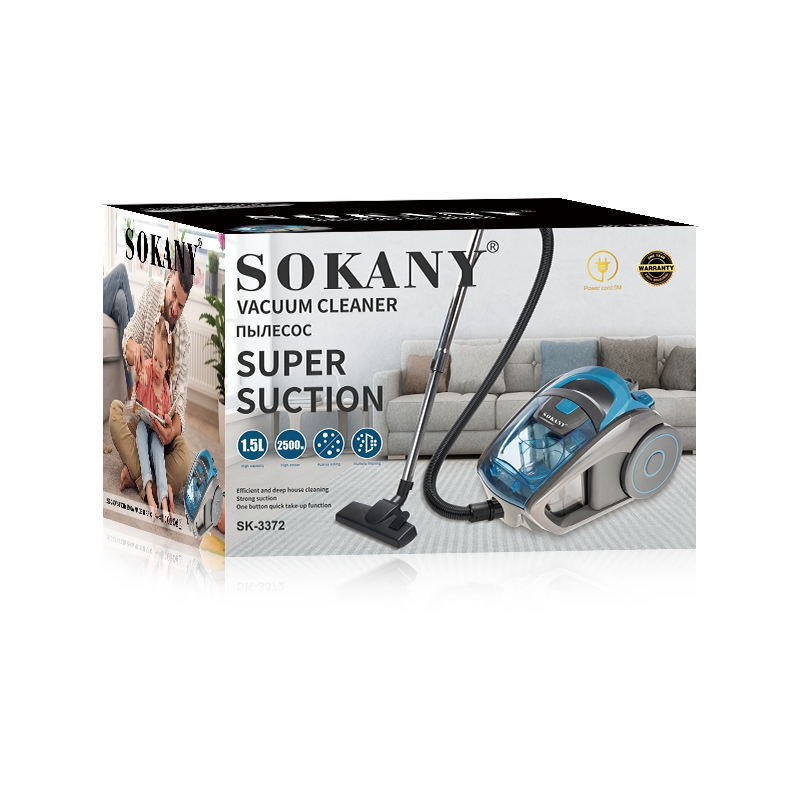 SOKANY Οικιακή ηλεκτρική σκούπα, φορητή χειρός, στεγνό καθάρισμα, κάθετης σχεδίασης, 4 m καλώδιο, 111–240V, 2500W