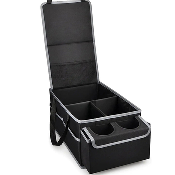 AUTOFIELD Αναδιπλούμενο κουτί αποθήκευσης αυτοκινήτου για το κάθισμα – ύφασμα Oxford, προσαρμοστικό, καθολικό, με εκτύπωση λογότυπου