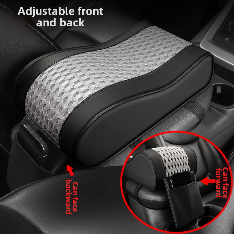 Tengli кожено-мрежест подлакътник за кола с паметна пяна, височинно повишаващ централния подлакътник