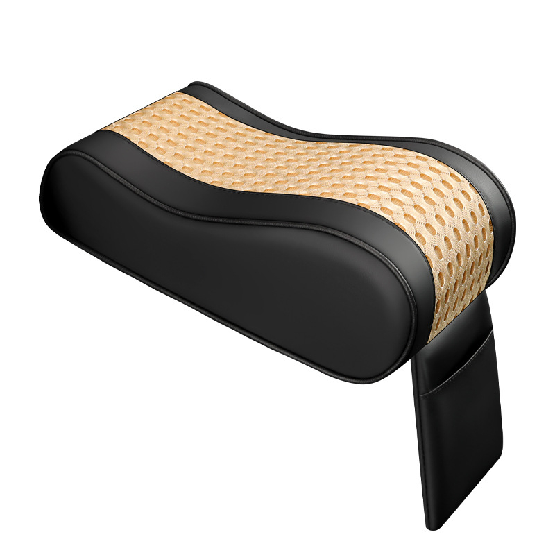 Tengli кожено-мрежест подлакътник за кола с паметна пяна, височинно повишаващ централния подлакътник