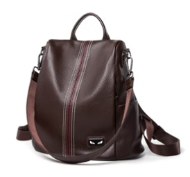 Jules valódi bőr hátizsák nőknek, 36–55 L kapacitás, ergonikus hátsó panel, üzleti ingázási stílus