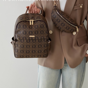 Дамска раница за пътуване, PU материал, лято 2025, голям капацитет, затваряне с цип