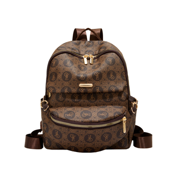 Дамска раница за пътуване, PU материал, лято 2025, голям капацитет, затваряне с цип