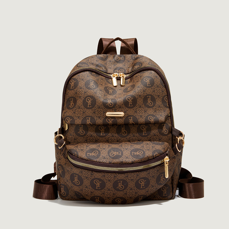 Дамска раница за пътуване, PU материал, лято 2025, голям капацитет, затваряне с цип