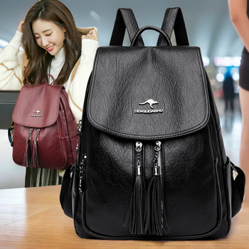 Li Kangaroo Női PU Hátizsák Fedéllel – puhák, lélegző, anti-theft a mindennapokra; belső zsebek: rejtett cipzáras zseb, zseb a telefonhoz, ID-zseb; poliészter bélés; nyitás fedéllel; Tavasz 2024