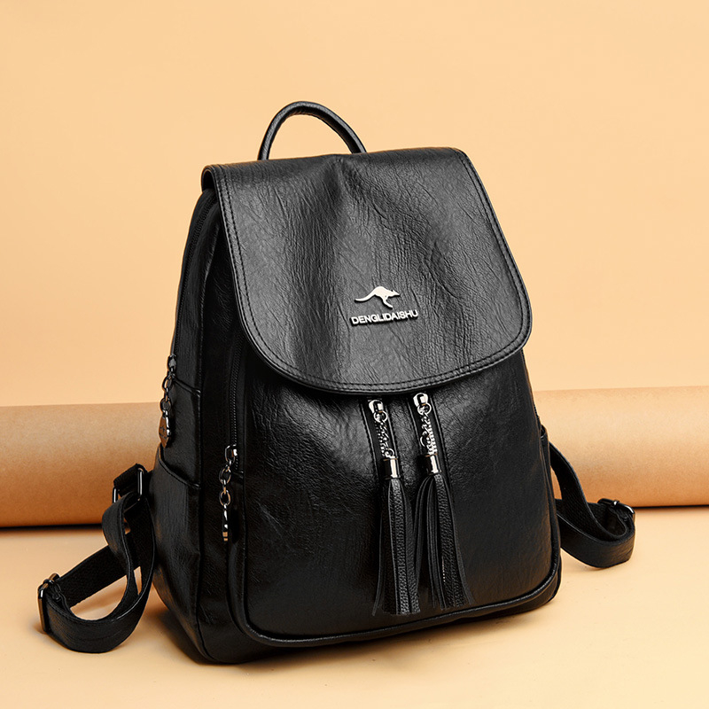 Li Kangaroo Női PU Hátizsák Fedéllel – puhák, lélegző, anti-theft a mindennapokra; belső zsebek: rejtett cipzáras zseb, zseb a telefonhoz, ID-zseb; poliészter bélés; nyitás fedéllel; Tavasz 2024