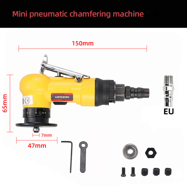 Мини пневматична ръчна машина за заобляне на ъгли, Sea Flying Shark, модел 45RC, мощност 45RC, предназначена за обработка на прави ъглови филета