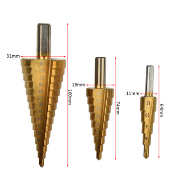 Σετ βήμα-τρυπανιών Pagoda Diamond, 5 τεμάχια, από χάλυβα υψηλής περιεκτικότητας σε άνθρακα, DIYT