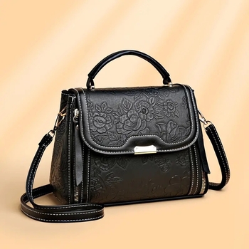 Geantă crossbody Emperor Rhino, din PU, formă verticală pătrată, închidere cu fermoar, buzunar pentru telefon, căptușeală poliester