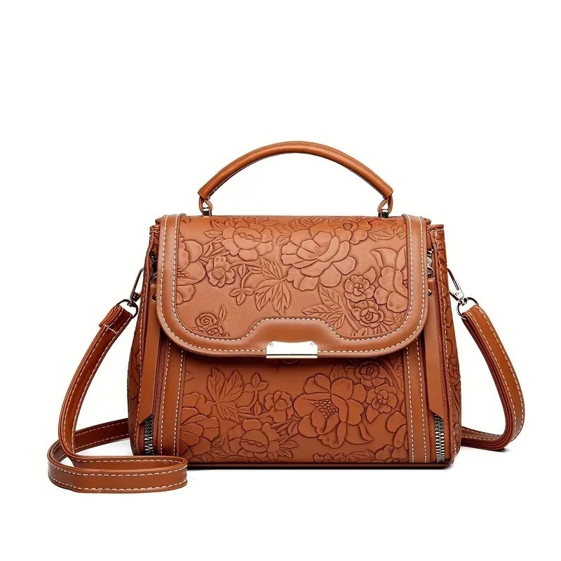 Geantă crossbody Emperor Rhino, din PU, formă verticală pătrată, închidere cu fermoar, buzunar pentru telefon, căptușeală poliester