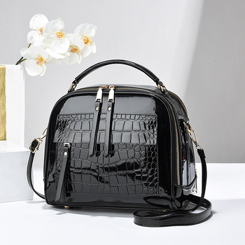 Geantă crossbody Shi Chen din PU - stil mic pătrat, formă orizontală, închidere cu fermoar, buzunar interior cu fermoar