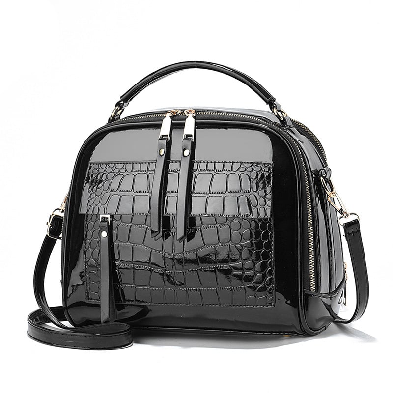 Geantă crossbody Shi Chen din PU - stil mic pătrat, formă orizontală, închidere cu fermoar, buzunar interior cu fermoar