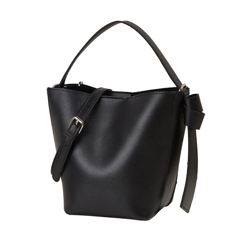 ANNMUU PU női bucket táska, városi letisztultságú dizájn, mágneszár, függőleges négyzetes sziluett, poliészter bélés, belső cipzáros zsebek, zseb telefonhoz és ID-hez