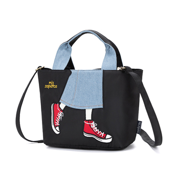 Nylon torba Mis zapatos, horizontalno kvadratni oblik, peach-skin podstava, unutarnja pretinica za telefon