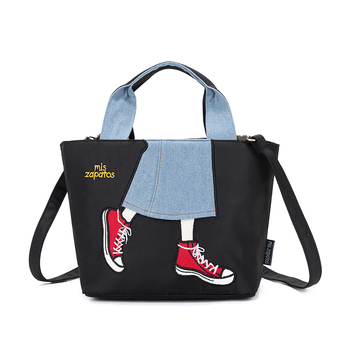 Nylon torba Mis zapatos, horizontalno kvadratni oblik, peach-skin podstava, unutarnja pretinica za telefon