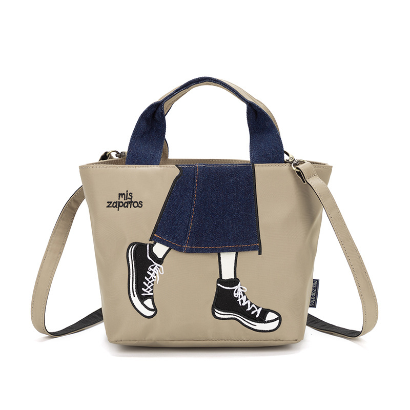 Nylon torba Mis zapatos, horizontalno kvadratni oblik, peach-skin podstava, unutarnja pretinica za telefon