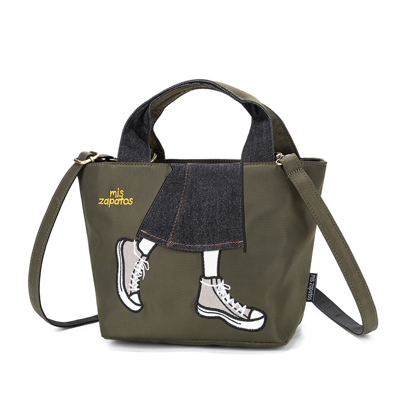 Nylon torba Mis zapatos, horizontalno kvadratni oblik, peach-skin podstava, unutarnja pretinica za telefon