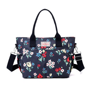 Senbaolu nylon női váll- és tote táska, Tote Bag, vízszintes négyzet alakú, cipzáras nyitás, belső cipzáras zseb, poliészter bélés, hivatalos magánmárka