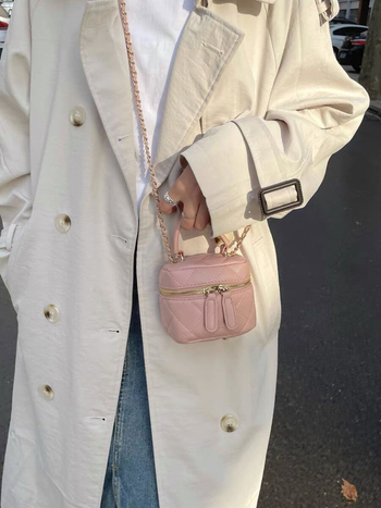Geantă crossbody circulară din PU, cu fermoar, stil urban, căptușeală poliester — Li Tea