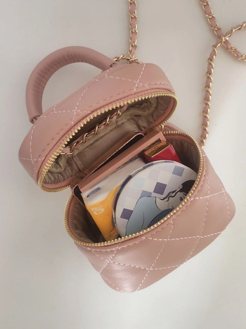 Geantă crossbody circulară din PU, cu fermoar, stil urban, căptușeală poliester — Li Tea