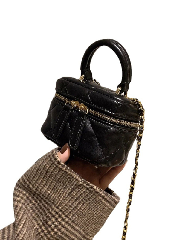 Geantă crossbody circulară din PU, cu fermoar, stil urban, căptușeală poliester — Li Tea