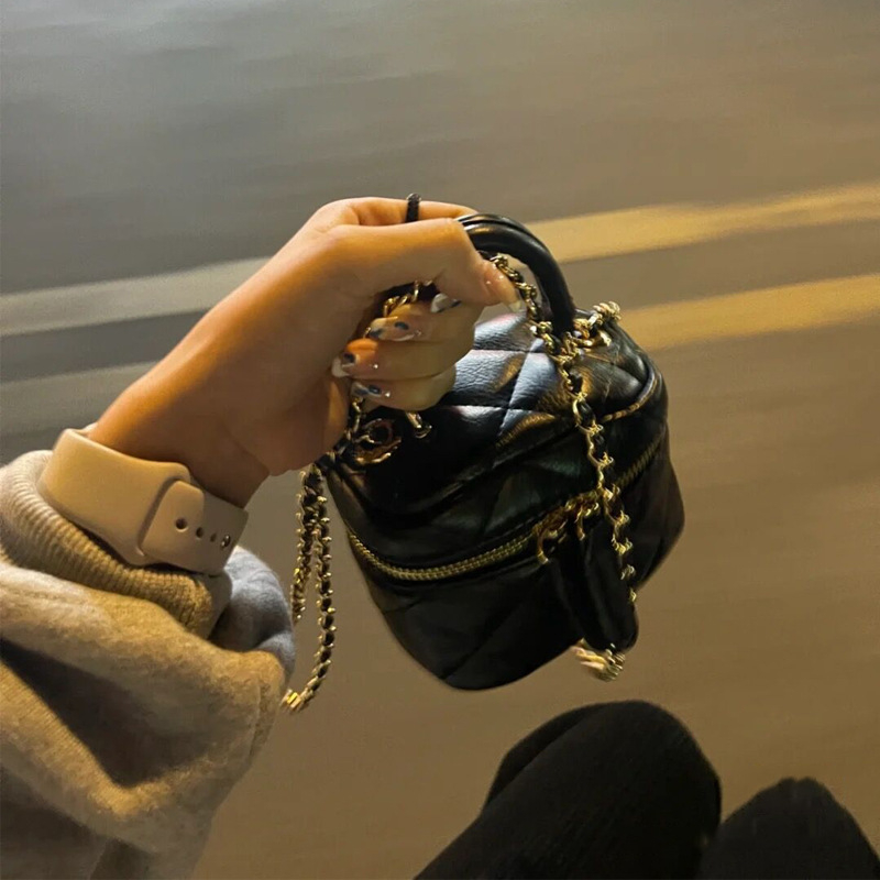 Geantă crossbody circulară din PU, cu fermoar, stil urban, căptușeală poliester — Li Tea