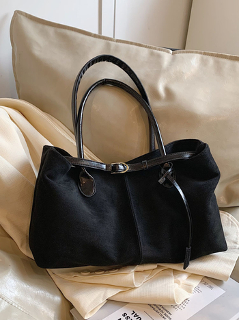 Дамска чанта PU, урбан стил, хоризонтална квадратна форма, магнитно закопчаване, вътрешна част с цип