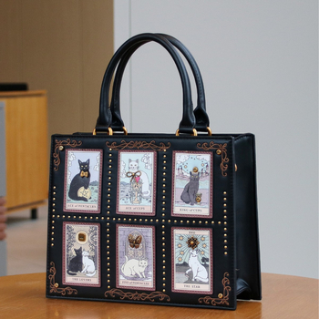 M.T MISS TOTE Унисекс чанта от PU, хоризонтална квадратна форма, с цип и подплата от полиестер