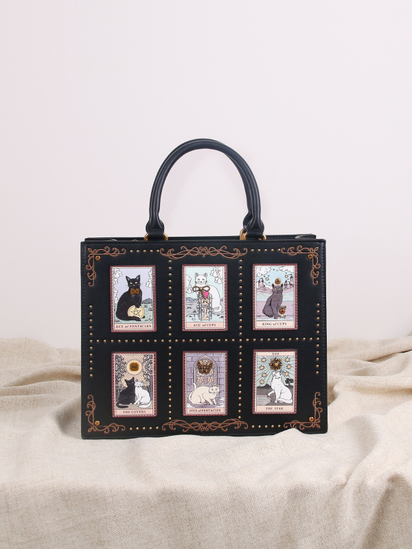 M.T MISS TOTE Унисекс чанта от PU, хоризонтална квадратна форма, с цип и подплата от полиестер