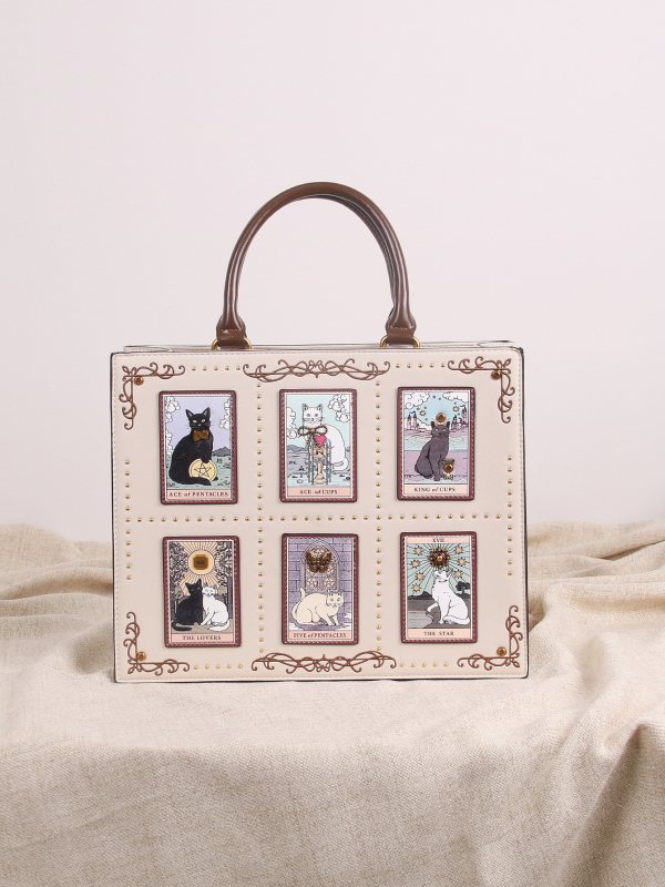 M.T MISS TOTE Унисекс чанта от PU, хоризонтална квадратна форма, с цип и подплата от полиестер