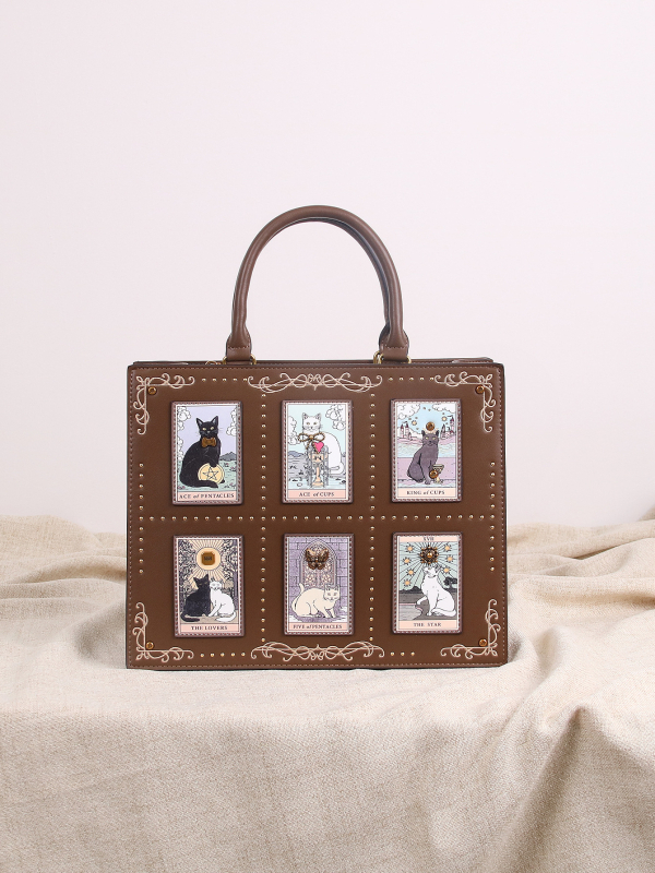 M.T MISS TOTE Унисекс чанта от PU, хоризонтална квадратна форма, с цип и подплата от полиестер