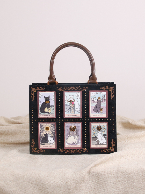 M.T MISS TOTE Унисекс чанта от PU, хоризонтална квадратна форма, с цип и подплата от полиестер