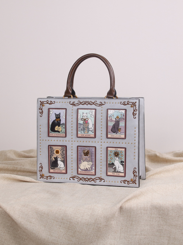 M.T MISS TOTE Унисекс чанта от PU, хоризонтална квадратна форма, с цип и подплата от полиестер