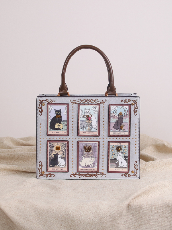 M.T MISS TOTE Унисекс чанта от PU, хоризонтална квадратна форма, с цип и подплата от полиестер