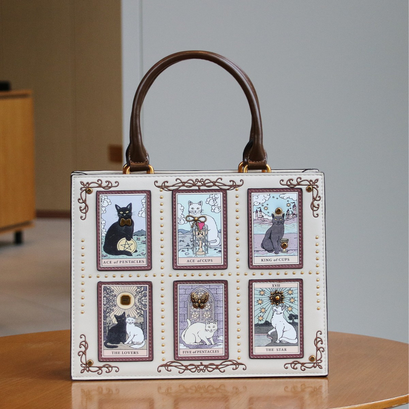 M.T MISS TOTE Унисекс чанта от PU, хоризонтална квадратна форма, с цип и подплата от полиестер